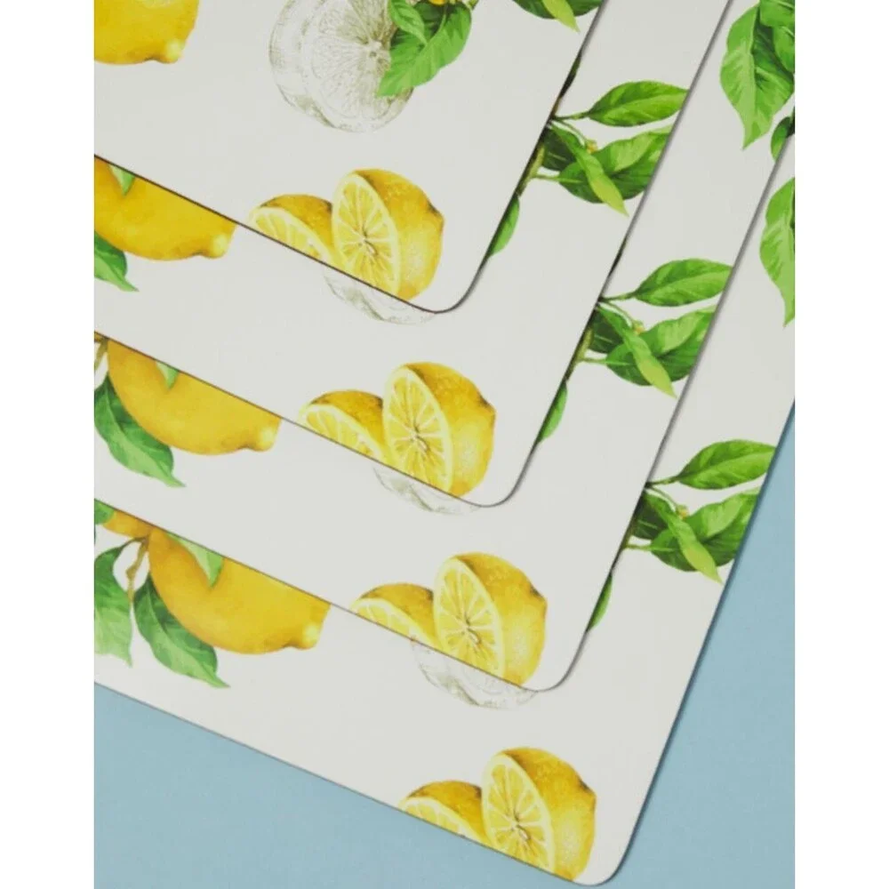 SET OF 4 HARD PLACEMATS WITH CORK BACK, 12